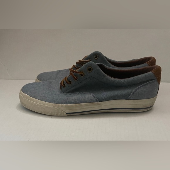 POLO Ralph Lauren Chambray men’s size 10 Sneakers EUC - Picture 1 of 8